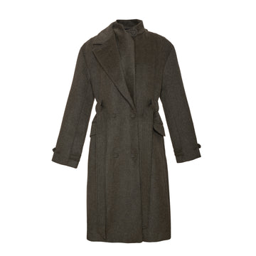 Double Collar Long Coat (Moss)