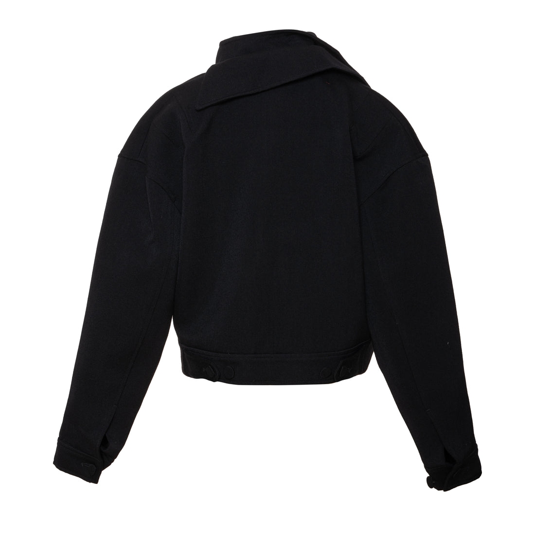 Folded Collar Causal Jacket（Black）